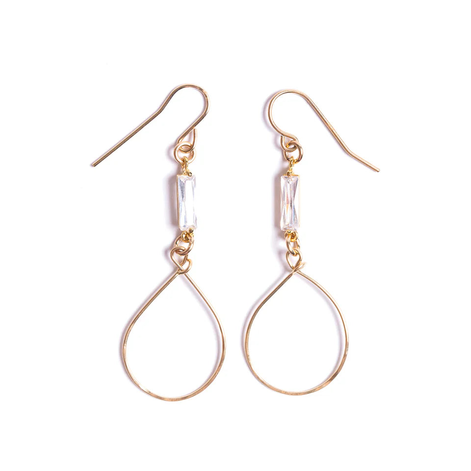 Cherish Hoop and Crystal Earrings - Main Image