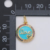 Blue Enamel Multicolored Stone Enamel Pendant