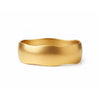 Thick Gold Bangle Bracelet with a Slight Wave