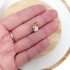Mini Tear Drop Charm Bezel Set CZ Gold Filled with Cubic Zirconia