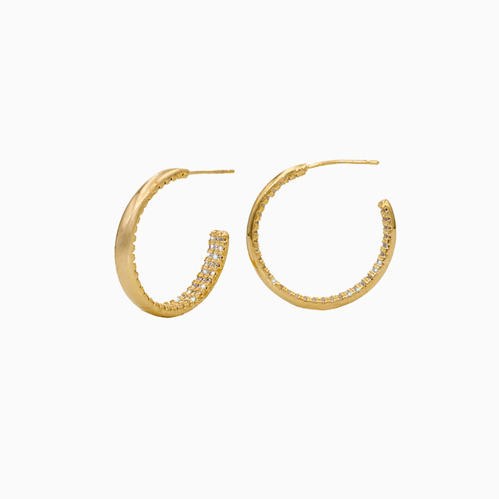 Micro-Pave Inside Hoop Earrings