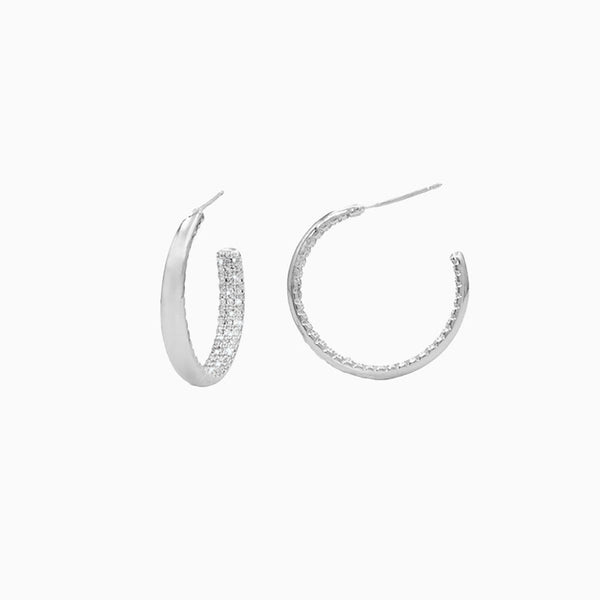 Micro-Pave Inside Hoop Earrings