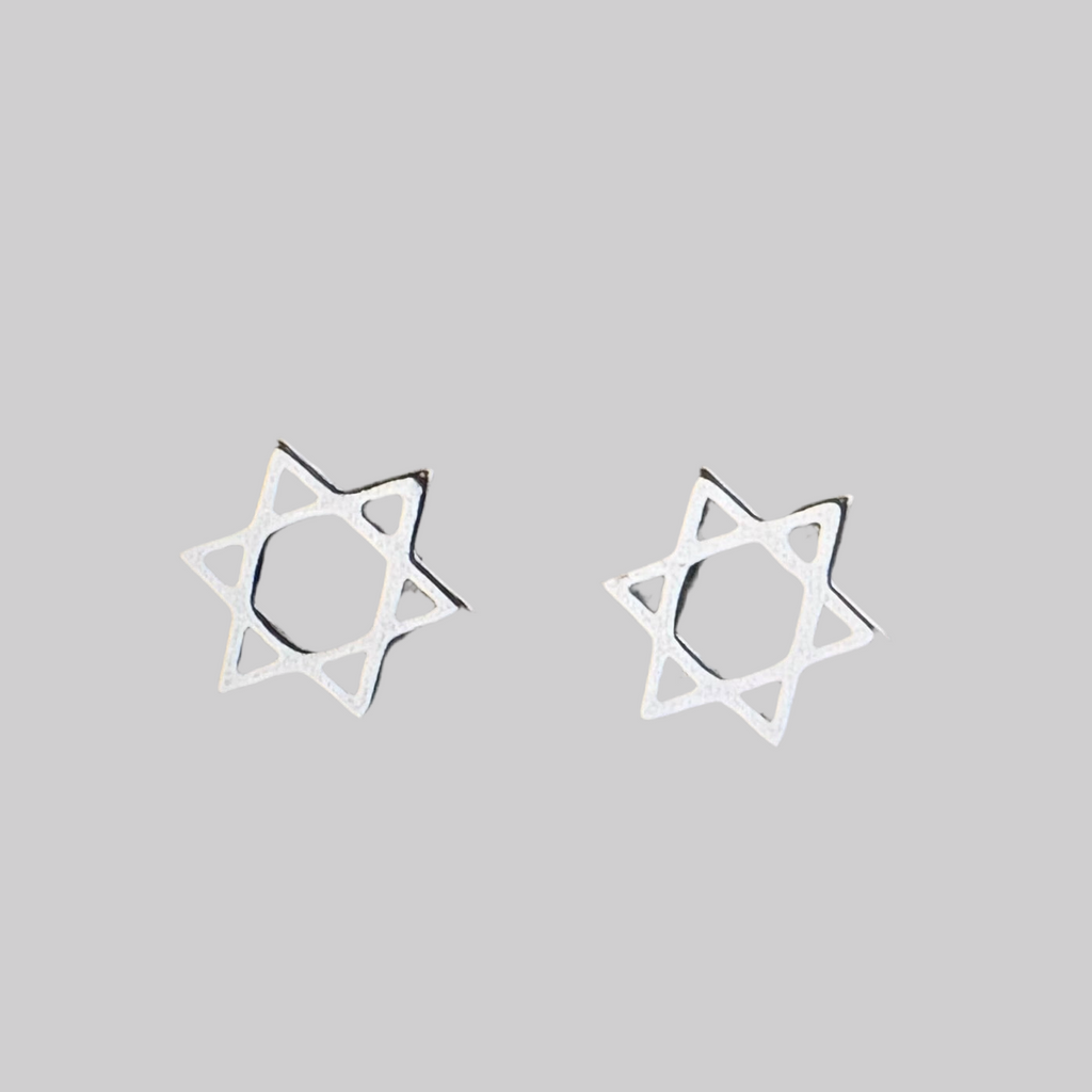 Open Star Of David Earrings