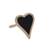Adjustable Black and Gold Heart Ring