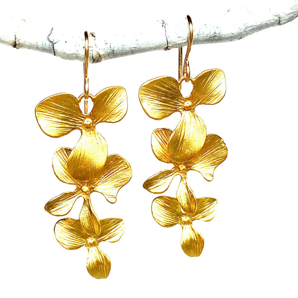 3 Flower Drops Earring