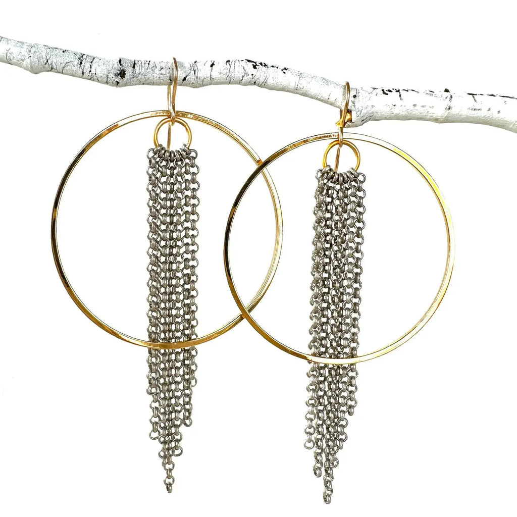 Tassel Circle Chain Drop Hoop