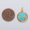 Blue Enamel Multicolored Stone Enamel Pendant