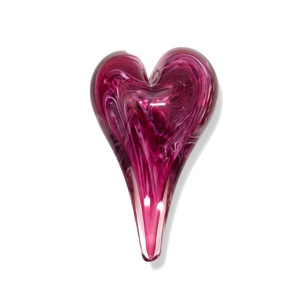 Blown Glass Heart Paperweights