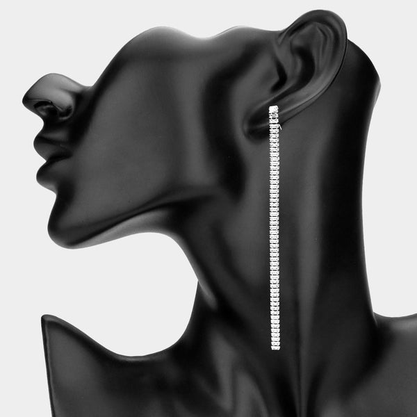 Long Crystal Shoulder Grazer Dress Earrings