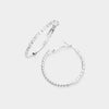 Marquis and Round CZ Silver Hoops