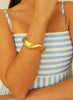 Matte Gold Wave Bangle Bracelet