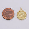 14K Gold Filled Angel Pendant Round Disc Charm