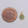 Mini Pave Blue Round Disc Charm