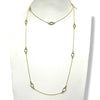 Long Gold Necklace with CZ Oval Stations