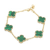 14K Gold Dipped Quatrefoil Charm Link Bracelet