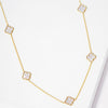 Gold Dipped Brass Metal Quatrefoil Station Necklace
