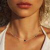 Gold Dipped Quatrefoil Station Necklace