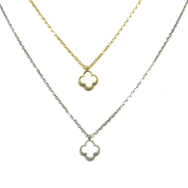 Sterling Silver Mother of Pearl Clover Necklace