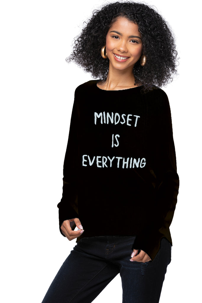 Mindset Is Everything Embroidered Sweater