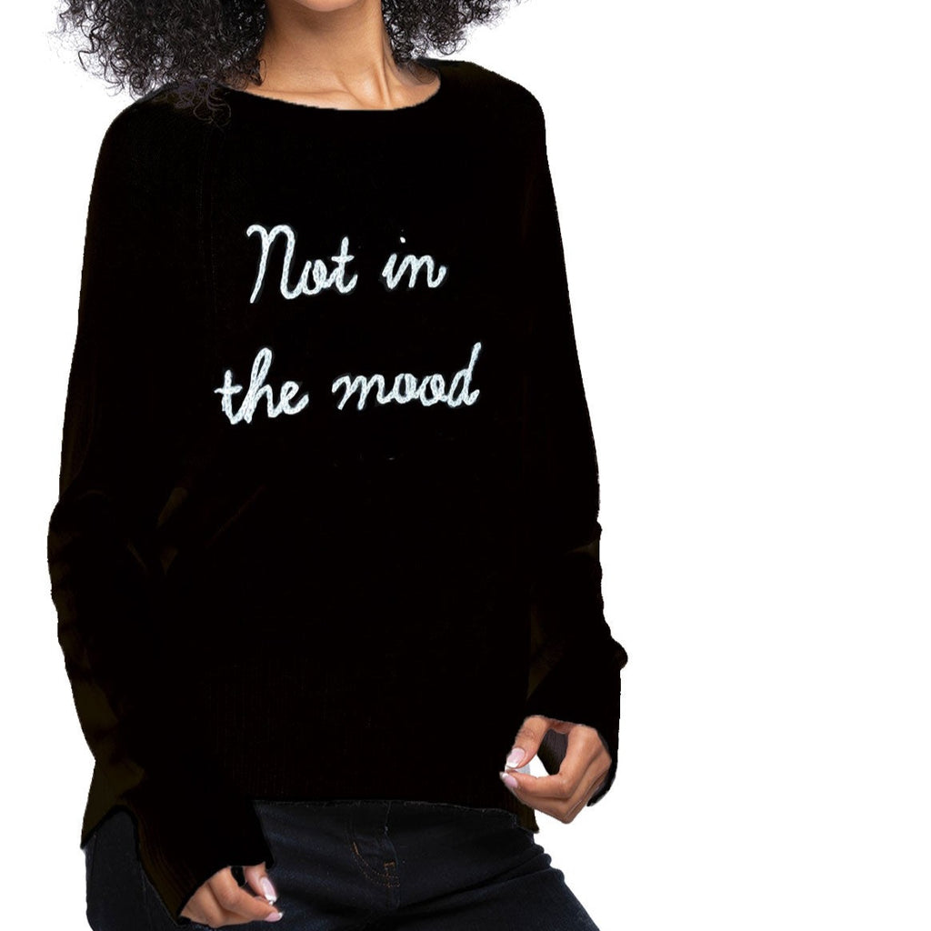 Not In The Mood Embroidered Sweater