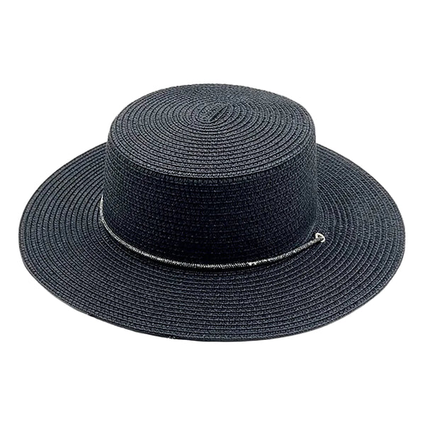 Bling Chin Adjustable Straw Sun Hat