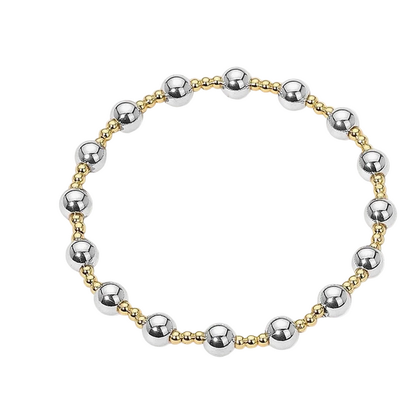 3mm/6mm Alternating Beaded Stretch Bracelet