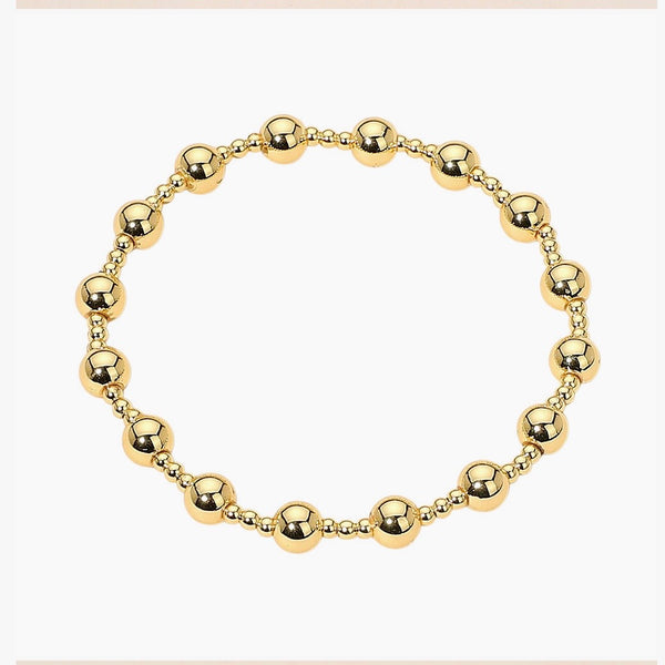Gold Bracelet With Alternating Beads