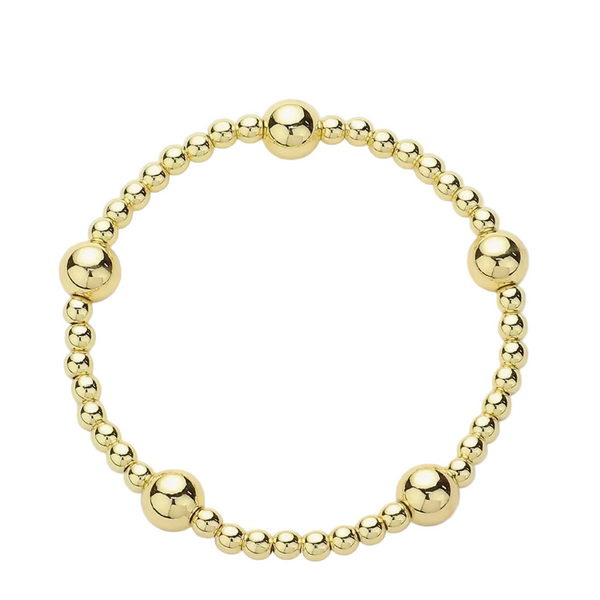 4mm with Scattered 8mm Beaded Ball Stretch Bracelet