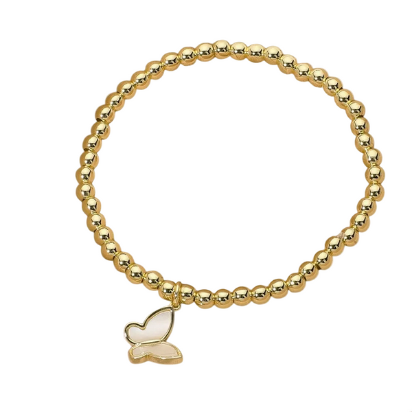 Mother of Pearl Butterfly Charm Bracelet
