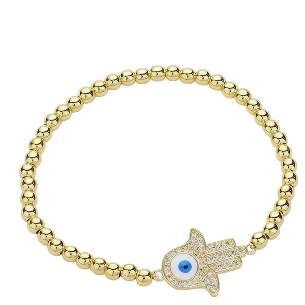 Pave Evil Eye Hamsa Bracelet