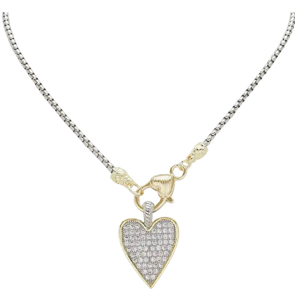 Pave Heart Pendant Necklace