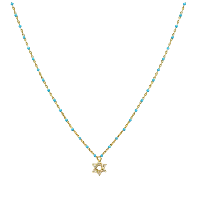 Colored Beaded Enamel Star Of David