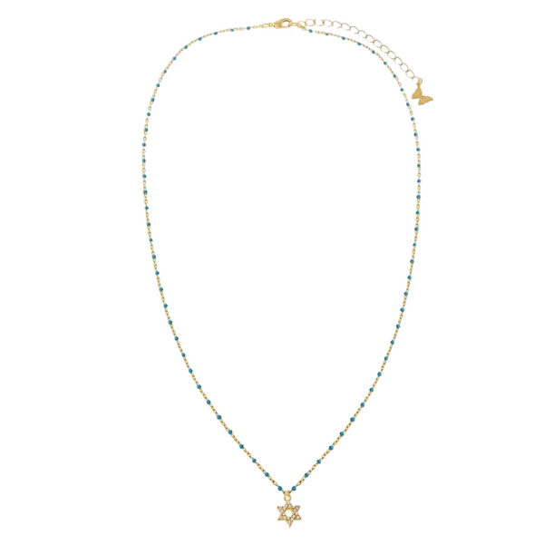 Colored Beaded Enamel Star Of David