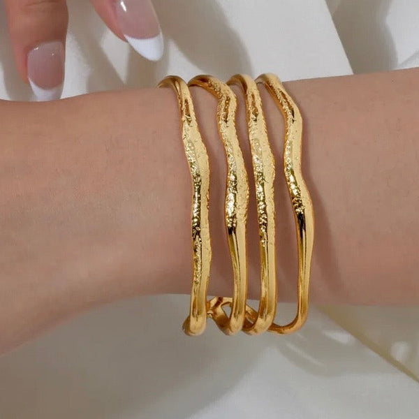 Four Layered Gold Cuff Bracelet