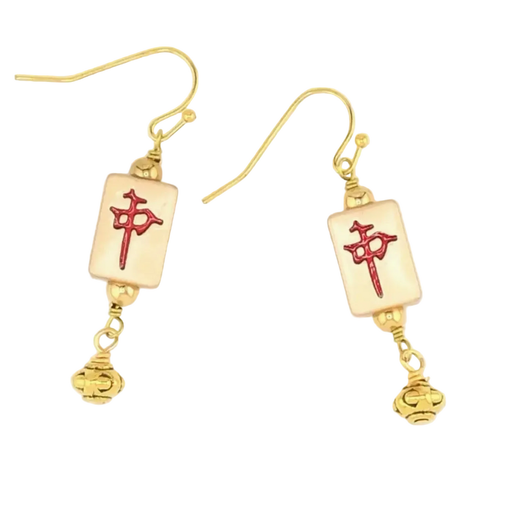Mahjong Tile Earrings