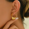 Geometric Gold Plated Hoop Earrings