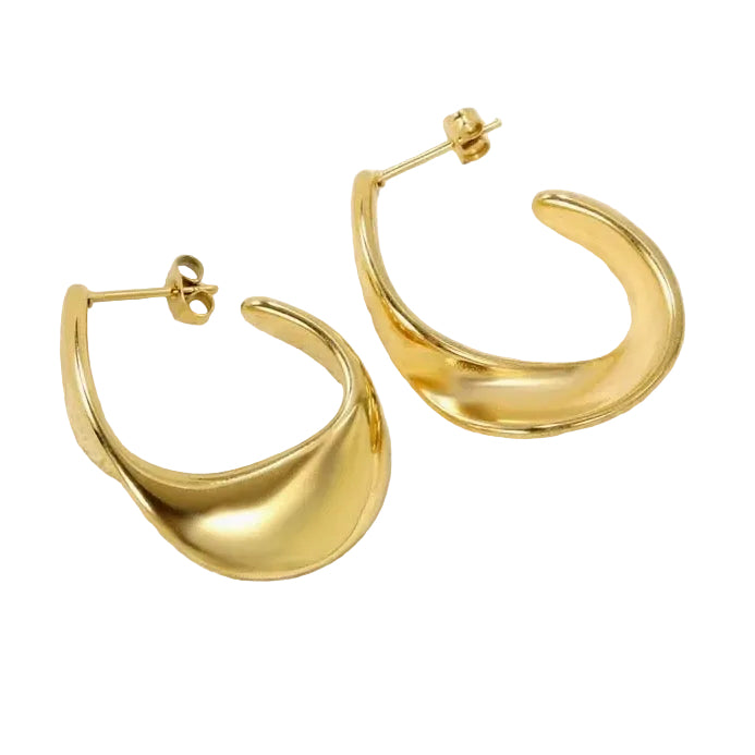 Geometric Gold Plated Hoop Earrings