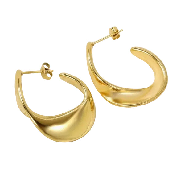 Geometric Gold Plated Hoop Earrings