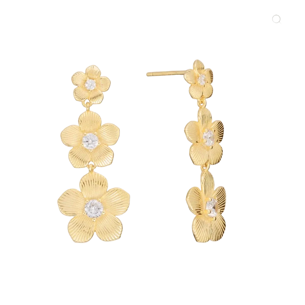 Pretty Three Flower Earrings