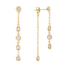 Double Chain Earrings With CZ’s