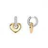 Huggie Heart Drop Earring With CZ