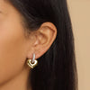 Huggie Heart Drop Earring With CZ