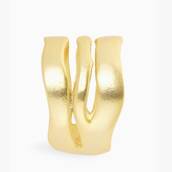 Gold Triple Wave Cuff Ring