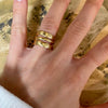 Gold Triple Wave Cuff Ring