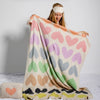Blush Hearts Cotton Travel Blanket And Eye Mask Set