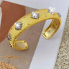Italian Style Satin Finish Open CZ Cuff
