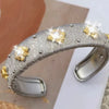 Italian Style Satin Finish Open CZ Cuff