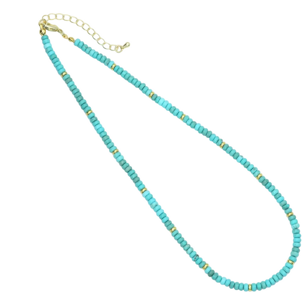 Turquoise Roundelle Beaded Necklace