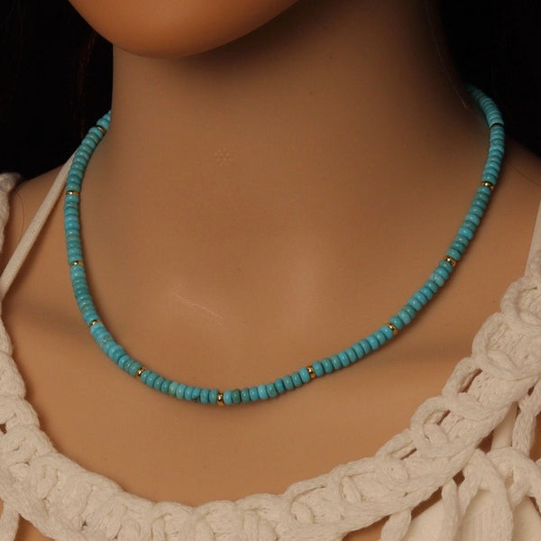 Turquoise Roundelle Beaded Necklace