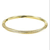 Twisted Gold Pave CZ Bangle